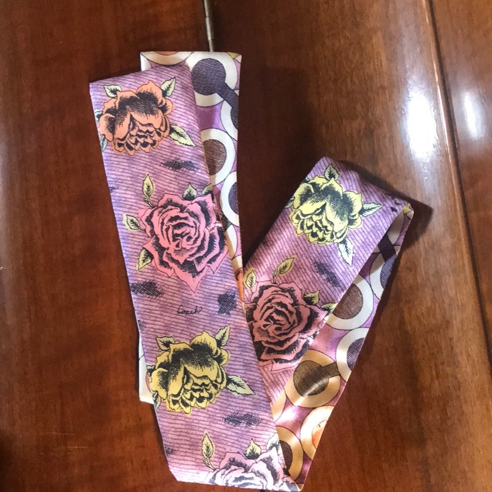 Coach Reversible ponytail scarf